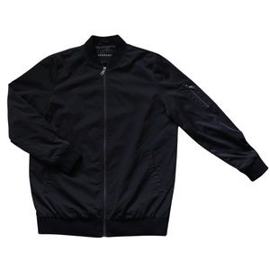 BERNARDO FULL ZIP BLACK BOMBER JACKET